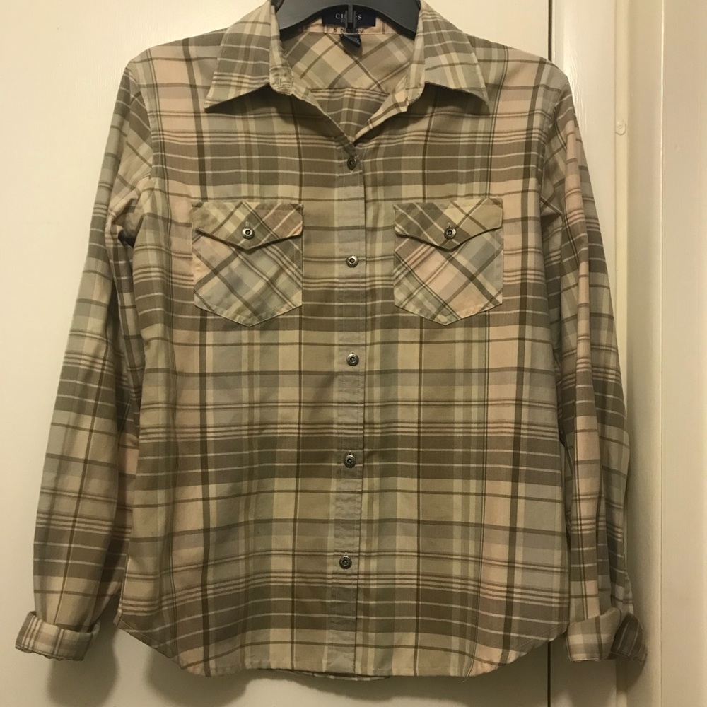 Cute Chaps Flannel-ish Top SzS